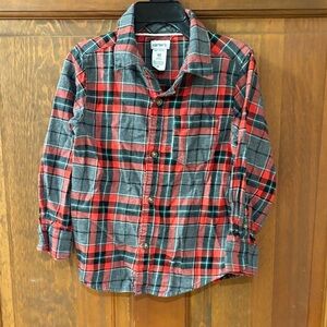 Carter's Red and Black Plaid Button-Up Shirt